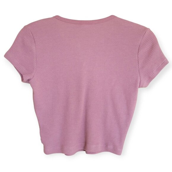 Aritzia TNA V-Neck Waffle Knit Crop Tee S - Picture 3 of 9